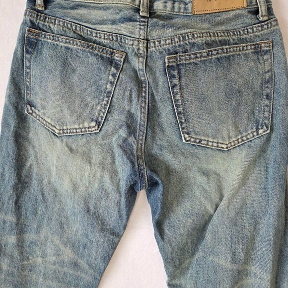 Mnml Angel Jeans Mens Size 28 Waist Streetwear Straight Leg Cuffed 100% Cotton - Picture 8 of 12